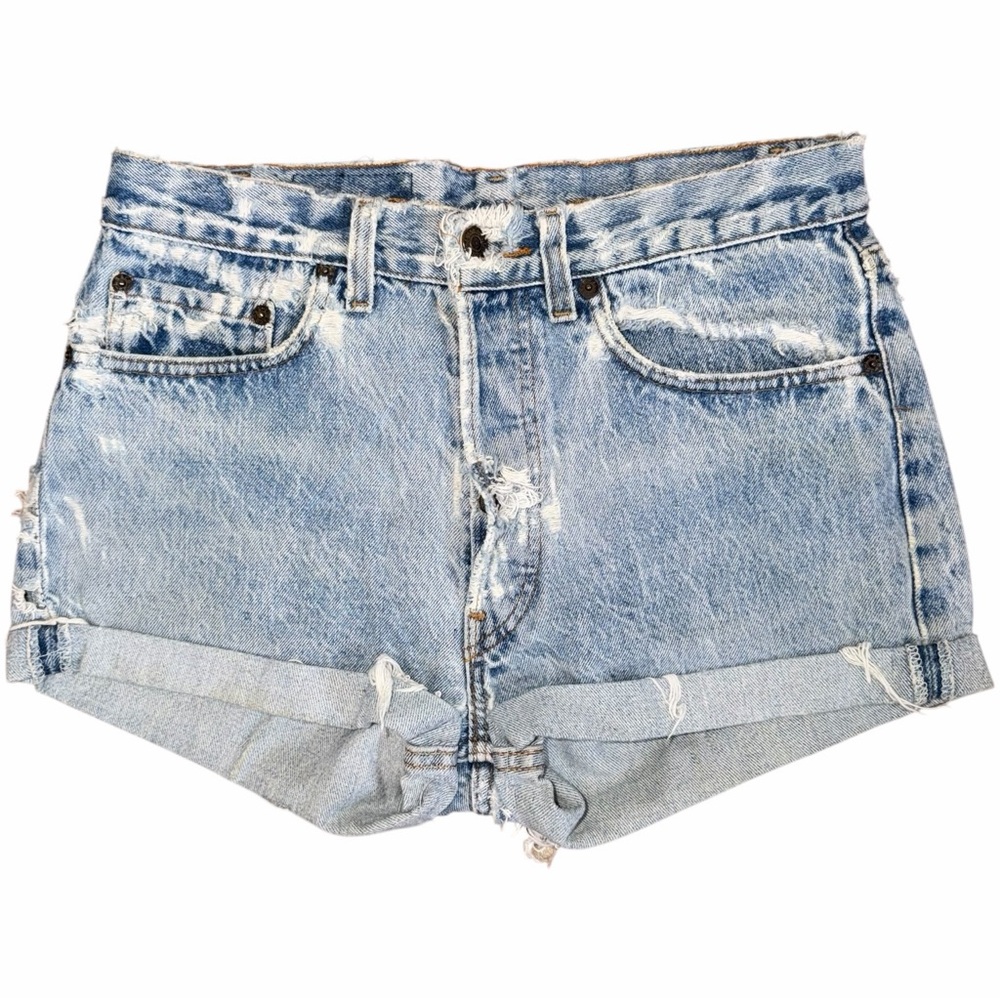 Vintage Ultra Distressed Levi’s High Rise Denim Shorts